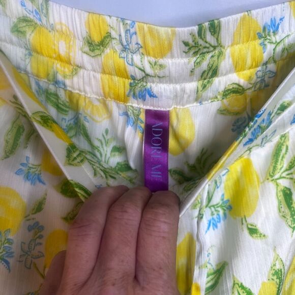 Adore Me Lemon & Lace Sides Pull On Drawstring Waist Pajama Sleep Pant Sz MD - Picture 9 of 12